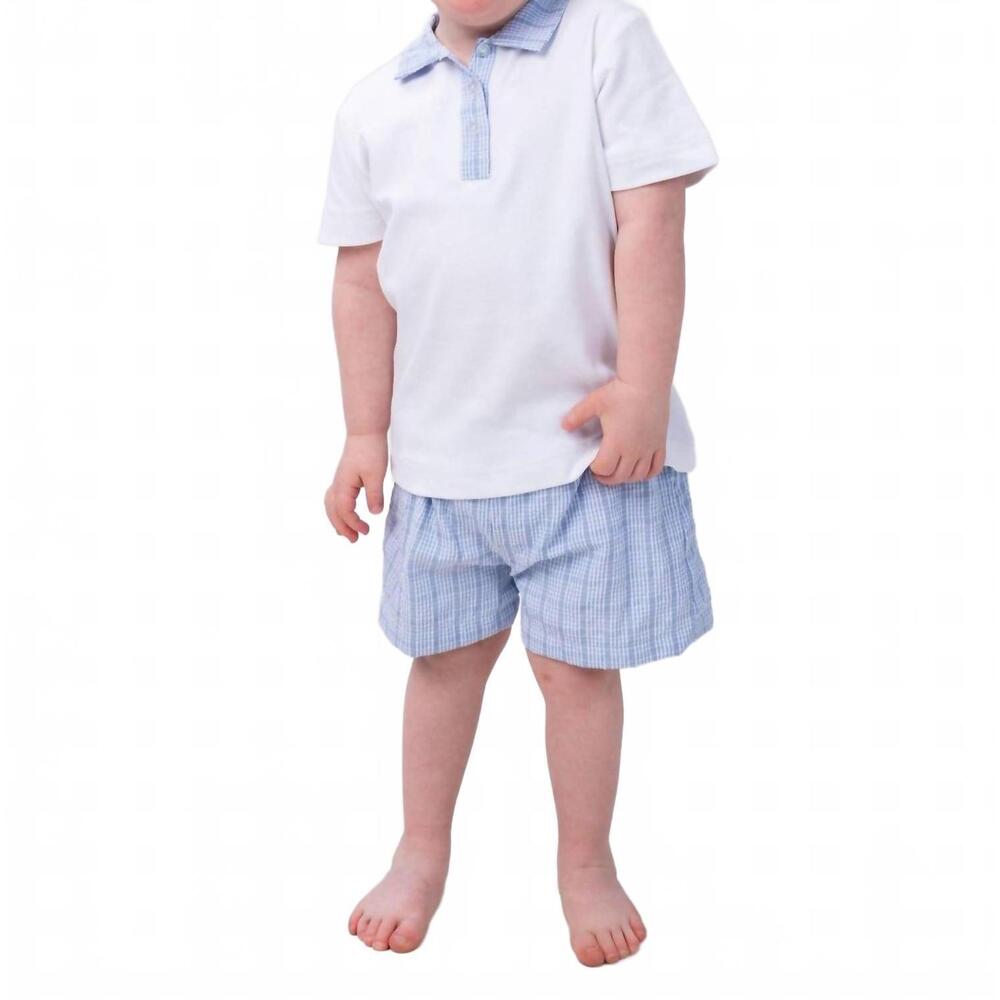NEW THE OAKS APPAREL easton check short set in blue